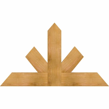 Ekena Millwork Saratoga Rough Sawn Timber Gable Bracket, Western Red Cedar, 48"W x 28"H x 2"D x 6"F, 14/12 Pitch GBW048X28X0206SAR00RWR